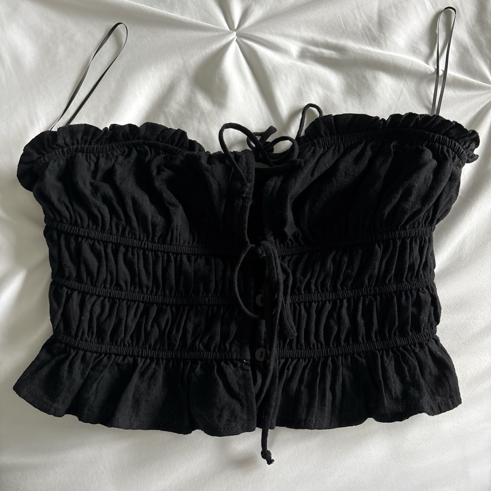 Papermoon Black Ruffled Camisole